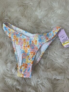 NWTwild fable Pastel Floral Textured Bikini Bottoms - Blue, Pink, Yellow, Orange